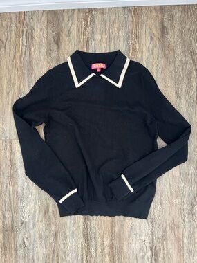 THML Black Sweater with Cream Trim